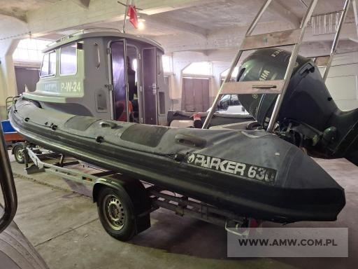 Łódź PARKER RIB 630 z silnikiem zaburtowym Yamaha 130 (moc 86 kW) na p-pie 1-os. Tramp-Trail 